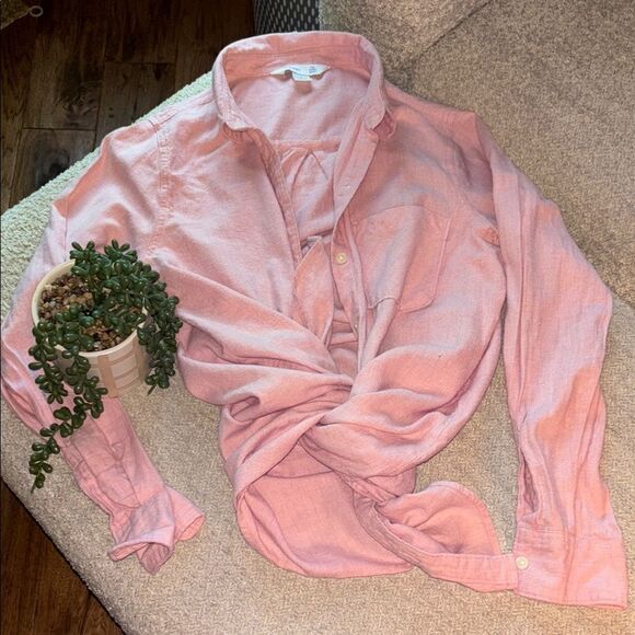 Old Navy THE TUNIC shirt Pink Button-Up - Picture 1 of 12